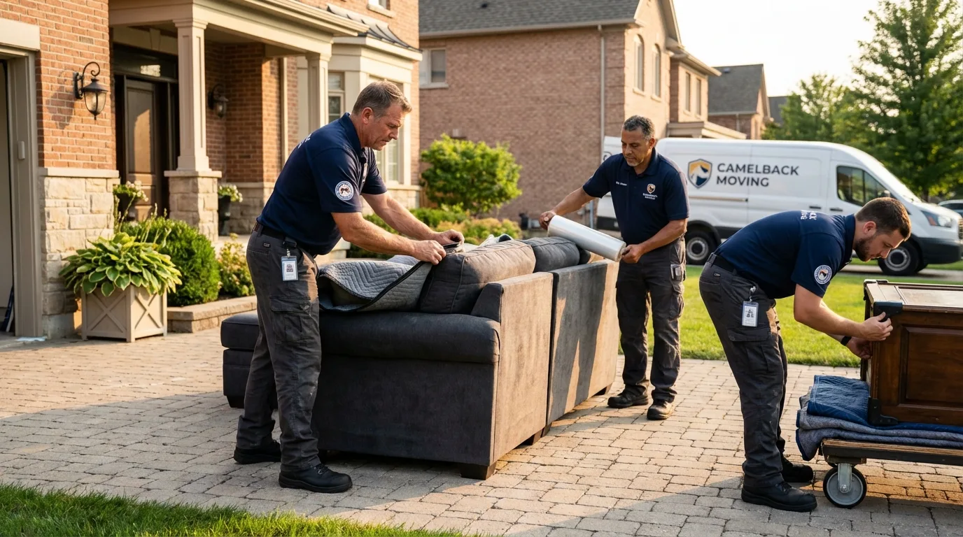 Large estate moving crew wrapping furniture in Willows, CA